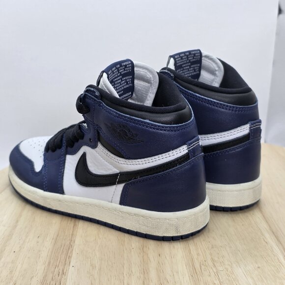 Boys Size 1Y - Jordan 1 Retro High OG Midnight Navy PS FD1412-401 Basketball - Picture 7 of 9
